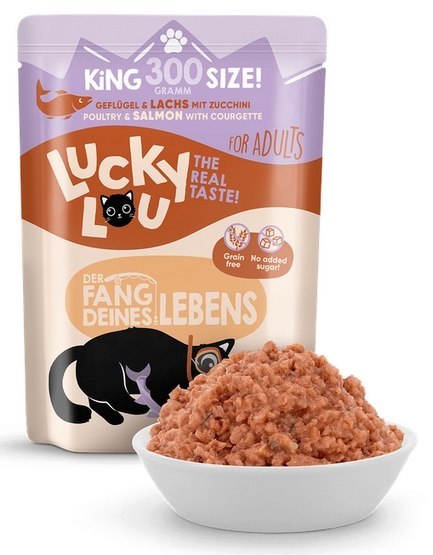 Lucky Lou Lifestage Adult Drób i łosoś saszetka 300g Lucky Lou Lifestage Adult Drób i łosoś saszetka 300g