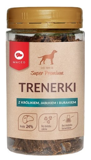 Maced Super Premium Trenerki Królik, jabłko i burak 150g Maced Super Premium Trenerki Królik, jabłko i burak 150g