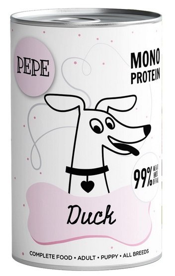 Paka Zwierzaka PEPE Duck (kaczka) puszka 400g Paka Zwierzaka PEPE Duck (kaczka) puszka 400g
