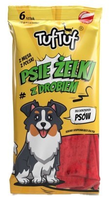 TUF TUF Psie Żelki - Paski z drobiem 6szt TUF TUF Psie Żelki - Paski z drobiem 6szt