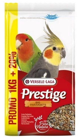 Versele-Laga Prestige Big Parakeets średnia papuga (nimfa, nierozłączka) 1,2kg (1+0,2kg gratis) Versele-Laga Prestige Big Parakeets średnia papuga (nimfa, nierozłączka) 1,2kg (1+0,2kg gratis)