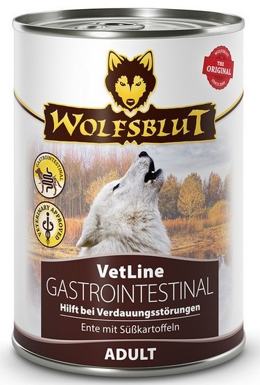 Wolfsblut Dog VetLine Gastrointestinal - kaczka i bataty puszka 395g Wolfsblut Dog VetLine Gastrointestinal - kaczka i bataty puszka 395g