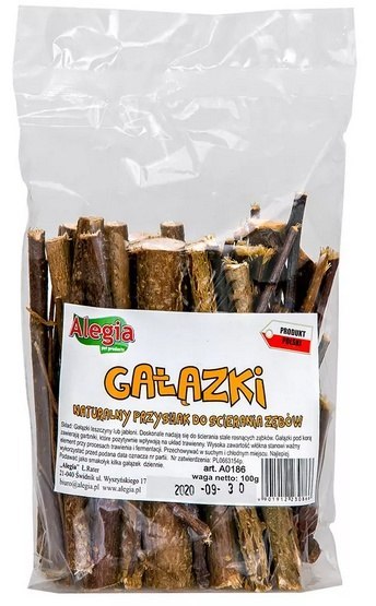 Alegia Gałązki dla gryzoni i królików 100g Alegia Gałązki dla gryzoni i królików 100g