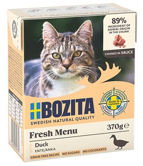 Bozita z Kaczką kawałki w sosie kartonik 370g Bozita z Kaczką kawałki w sosie kartonik 370g