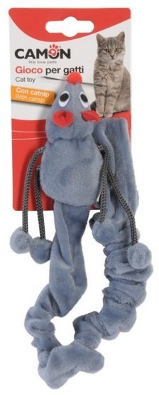 Camon Cat Toy Poliestrowa mysz z kocimiętką i długim sznurem 50cm Camon Cat Toy Poliestrowa mysz z kocimiętką i długim sznurem 50cm