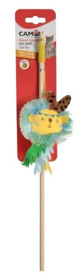 Camon Cat Toy Wędka drewniana z dzwonkiem i kocimiętką jungle Camon Cat Toy Wędka drewniana z dzwonkiem i kocimiętką jungle