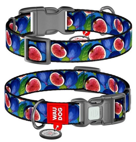 Collar WauDog Nylon Obroża nylonowa z QR-paszportem, plastikowy fastex, wzór FIGA, M 20mm/28-40cm Collar WauDog Nylon Obroża nylonowa z QR-paszportem, plastikowy fastex, wzór FIGA, M 20mm/28-40cm