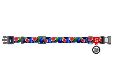 Collar WauDog Nylon Obroża nylonowa z QR-paszportem, plastikowy fastex, wzór FIGA, M 20mm/28-40cm Collar WauDog Nylon Obroża nylonowa z QR-paszportem, plastikowy fastex, wzór FIGA, M 20mm/28-40cm