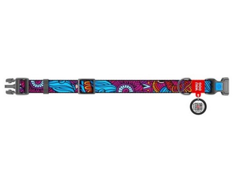 Collar WauDog Nylon Obroża nylonowa z QR-paszportem, plastikowy fastex, wzór LATO, 20mm/28-40cm Collar WauDog Nylon Obroża nylonowa z QR-paszportem, plastikowy fastex, wzór LATO, 20mm/28-40cm