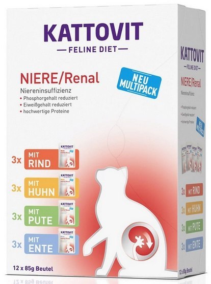 Kattovit Feline Diet Niere/Renal Multipack saszetki 12x85g Kattovit Feline Diet Niere/Renal Multipack saszetki 12x85g