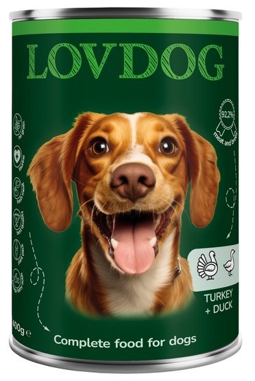 Lovdog Turkey & Duck puszka 400g Lovdog Turkey & Duck puszka 400g