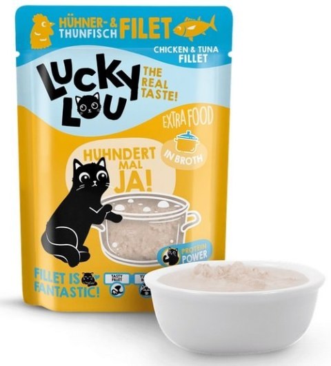 Lucky Lou Extrafood Kurczak i tuńczyk w bulionie saszetka 70g Lucky Lou Extrafood Kurczak i tuńczyk w bulionie saszetka 70g