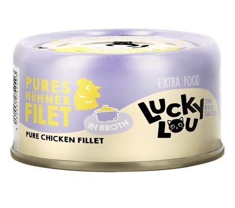Lucky Lou Extrafood Kurczak w bulionie puszka 70g Lucky Lou Extrafood Kurczak w bulionie puszka 70g