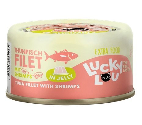Lucky Lou Extrafood Tuńczyk i krewetki w galaretce puszka 70g Lucky Lou Extrafood Tuńczyk i krewetki w galaretce puszka 70g