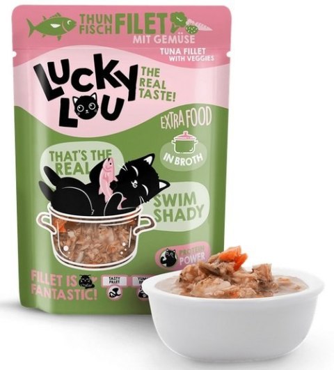 Lucky Lou Extrafood Tuńczyk i warzywa w bulionie saszetka 70g Lucky Lou Extrafood Tuńczyk i warzywa w bulionie saszetka 70g