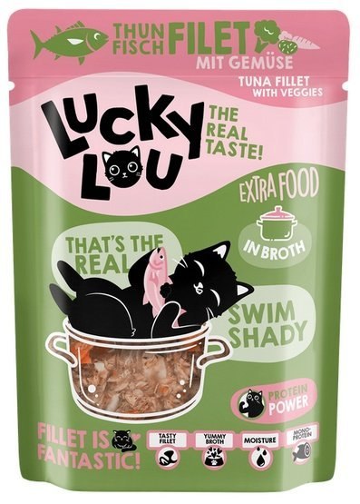 Lucky Lou Extrafood Tuńczyk i warzywa w bulionie saszetka 70g Lucky Lou Extrafood Tuńczyk i warzywa w bulionie saszetka 70g