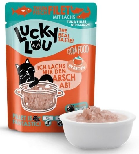 Lucky Lou Extrafood Tuńczyk & łosoś w bulionie saszetka 70g Lucky Lou Extrafood Tuńczyk & łosoś w bulionie saszetka 70g