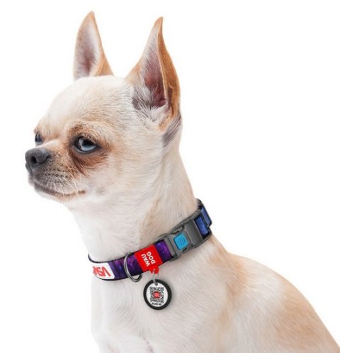 Collar WauDog Nylon Obroża nylonowa z QR-paszportem, plastikowy fastex, wzór NASA21, 15mm/25-35cm Collar WauDog Nylon Obroża nylonowa z QR-paszportem, plastikowy fastex, wzór NASA21, 15mm/25-35cm