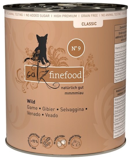 Catz Finefood Classic N.09 Dziczyzna puszka 800g Catz Finefood Classic N.09 Dziczyzna puszka 800g