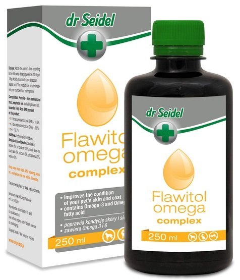 Dr Seidel Flawitol Omega Complex zdrowa skóra, piękna sierść 250ml Dr Seidel Flawitol Omega Complex zdrowa skóra, piękna sierść 250ml