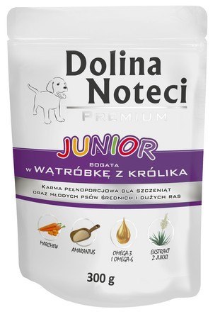 Dolina Noteci Premium Pies Junior Wątróbka z królika saszetka 300g Dolina Noteci Premium Pies Junior Wątróbka z królika saszetka 300g