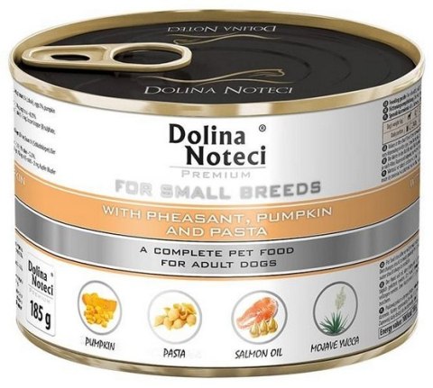 Dolina Noteci Premium Pies Mały Bażant, dynia i makaron puszka 185g Dolina Noteci Premium Pies Mały Bażant, dynia i makaron puszka 185g