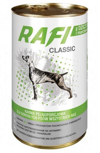 Rafi Pies Classic Dziczyzna i marchewka w sosie 1240g Rafi Pies Classic Dziczyzna i marchewka w sosie 1240g
