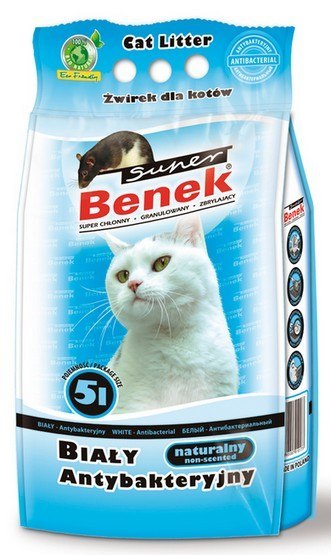 Super Benek Żwir biały antybakteryjny 5L Super Benek Żwir biały antybakteryjny 5L
