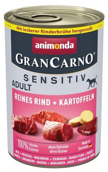Animonda GranCarno Sensitiv Wołowina + ziemniaki puszka 400g Animonda GranCarno Sensitiv Wołowina + ziemniaki puszka 400g