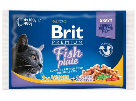 Brit Premium Cat Adult Fish Plate saszetki 4x100g Brit Premium Cat Adult Fish Plate saszetki 4x100g