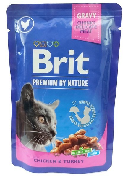 Brit Premium Cat Adult Kurczak + Indyk saszetka 100g Brit Premium Cat Adult Kurczak + Indyk saszetka 100g