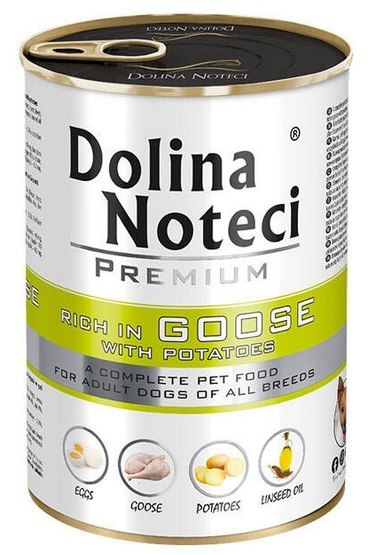 Dolina Noteci Premium Pies Gęś i ziemniaki puszka 400g Dolina Noteci Premium Pies Gęś i ziemniaki puszka 400g