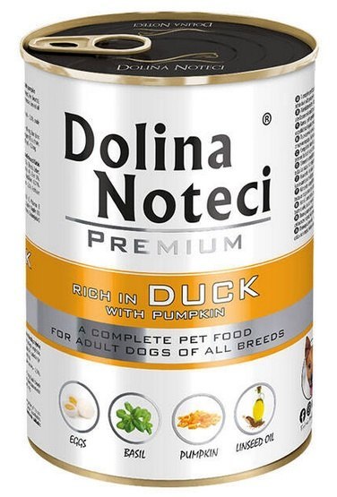 Dolina Noteci Premium Pies Kaczka i dynia puszka 400g Dolina Noteci Premium Pies Kaczka i dynia puszka 400g