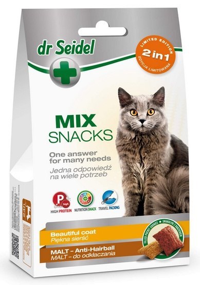 Dr Seidel Smakołyki dla kotów 2w1 malt/sierść 60g Dr Seidel Smakołyki dla kotów 2w1 malt/sierść 60g