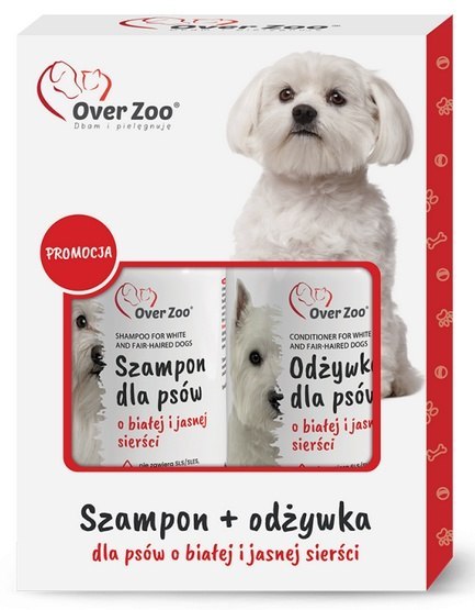 Over Zoo Dwupak Szampon + Odżywka dla białej sierści Over Zoo Dwupak Szampon + Odżywka dla białej sierści