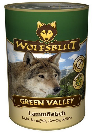 Wolfsblut Dog Green Valley - jagniecina, łosoś, ziemniaki puszka 395g Wolfsblut Dog Green Valley - jagniecina, łosoś, ziemniaki puszka 395g