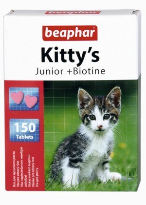 Beaphar Kitty's Junior + Biotine tabletki witaminowe 150szt Beaphar Kitty's Junior + Biotine tabletki witaminowe 150szt