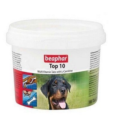 Beaphar TOP 10 Dog - preparat witaminowy z L-karnityną dla psa 750tabl. Beaphar TOP 10 Dog - preparat witaminowy z L-karnityną dla psa 750tabl.