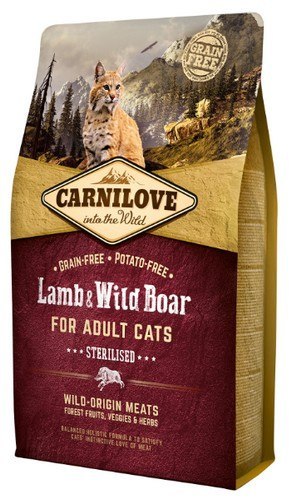 Carnilove Cat Lamb & Wild Boar Sterilised - jagnię i dzik 2kg Carnilove Cat Lamb & Wild Boar Sterilised - jagnię i dzik 2kg