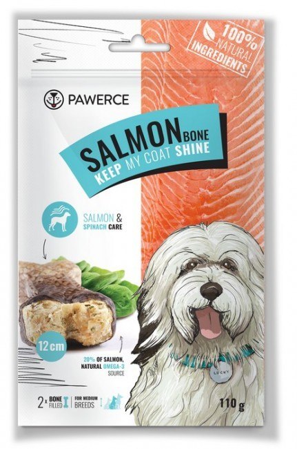 Pawerce Salmon Bone Medium Breeds 2szt/op 110g/12cm Pawerce Salmon Bone Medium Breeds 2szt/op 110g/12cm