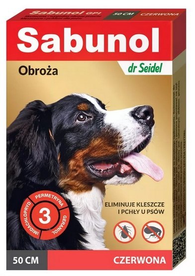 Sabunol GPI Obroża przeciw pchłom dla psa czerwona 50cm Sabunol GPI Obroża przeciw pchłom dla psa czerwona 50cm
