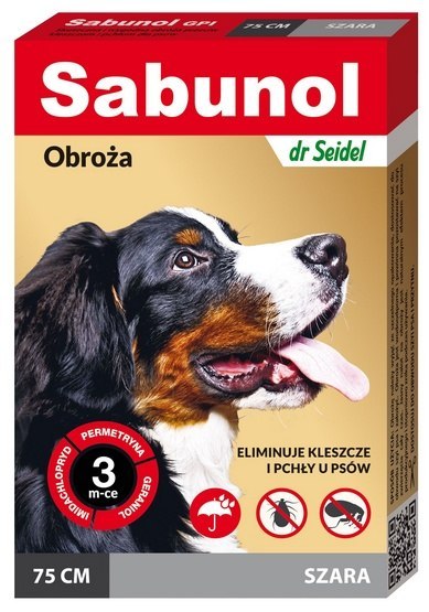 Sabunol GPI Obroża przeciw pchłom dla psa szara 75cm Sabunol GPI Obroża przeciw pchłom dla psa szara 75cm