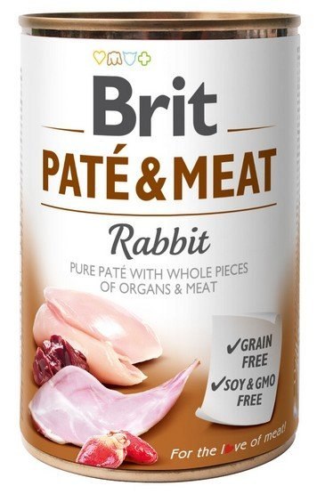 Brit Pate & Meat Dog Rabbit puszka 800g Brit Pate & Meat Dog Rabbit puszka 800g