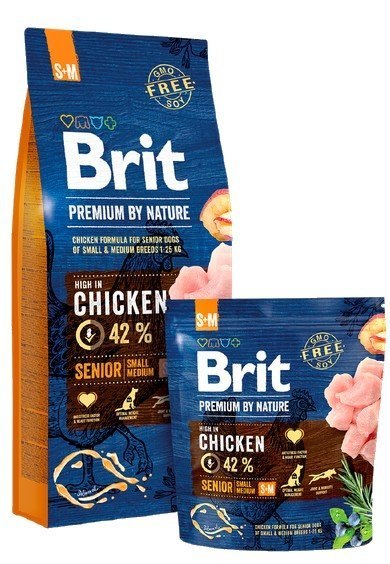 Brit Premium By Nature Senior S+M Small + Medium 3kg Brit Premium By Nature Senior S+M Small + Medium 3kg
