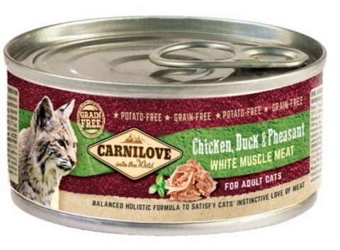 Carnilove Cat Chicken, Duck & Pheasant - kurczak, kaczka i bażant puszka 100g Carnilove Cat Chicken, Duck & Pheasant - kurczak, kaczka i bażant puszka 100g