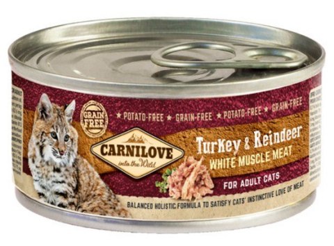 Carnilove Cat Turkey & Reindeer - indyk i renifer puszka 100g Carnilove Cat Turkey & Reindeer - indyk i renifer puszka 100g