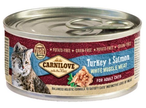 Carnilove Cat Turkey & Salmon - indyk i łosoś puszka 100g Carnilove Cat Turkey & Salmon - indyk i łosoś puszka 100g