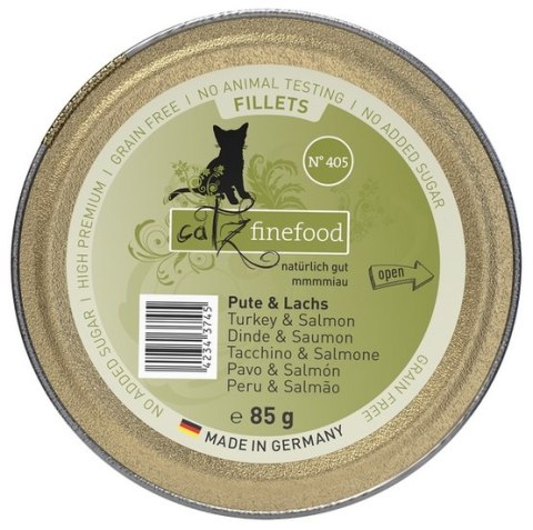 Catz Finefood Filety N.405 Indyk/Łosoś tacka 85g Catz Finefood Filety N.405 Indyk/Łosoś tacka 85g