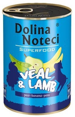 Dolina Noteci Superfood Pies Cielęcina i jagnięcina puszka 400g Dolina Noteci Superfood Pies Cielęcina i jagnięcina puszka 400g