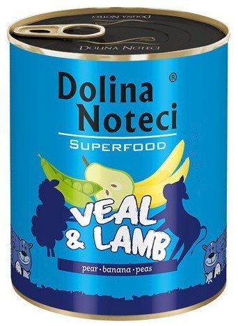 Dolina Noteci Superfood Pies Cielęcina i jagnięcina puszka 800g Dolina Noteci Superfood Pies Cielęcina i jagnięcina puszka 800g